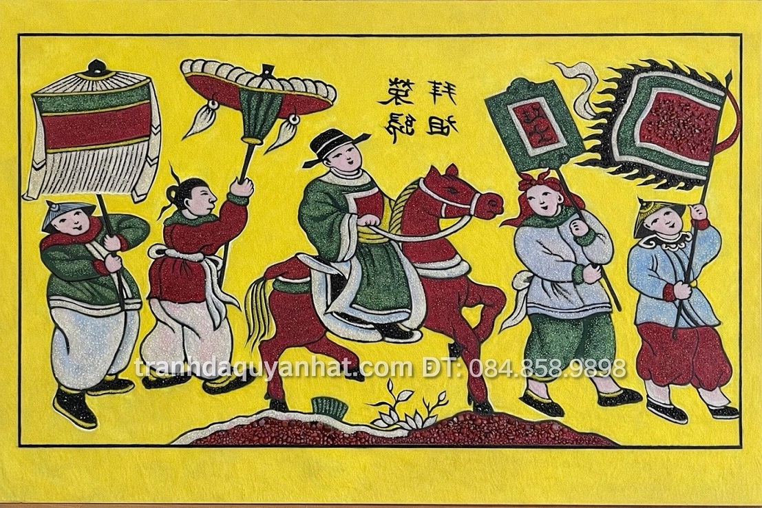 tranh đá quý vinh quy bái tổ