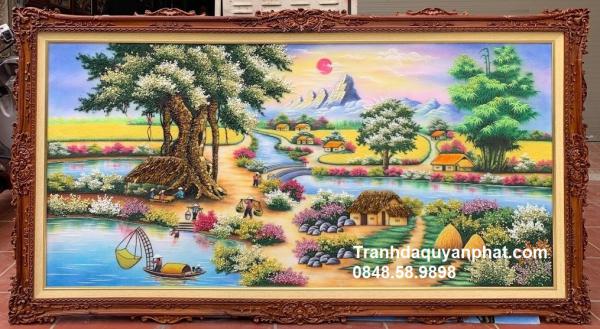 tranh đá quý khung cảnh đồng quê